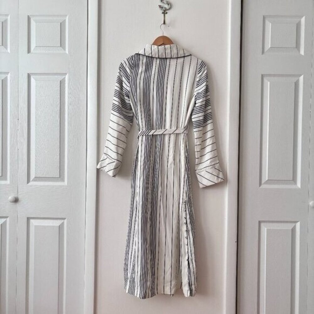 Jonathan Simkhai Striped Belted Side Button Duster - Picture 5 of 6